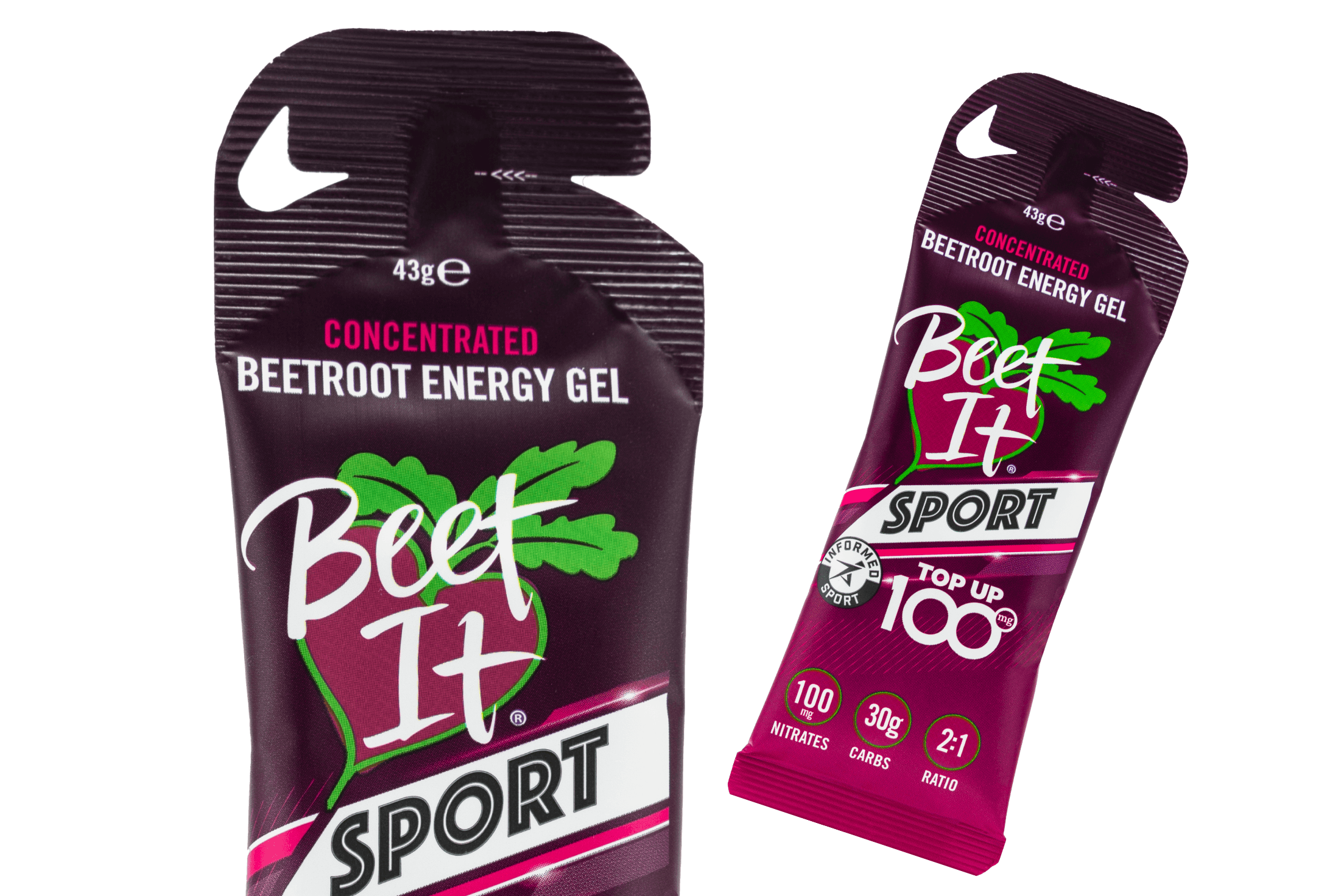 Boost energy on the go with Beet It gels